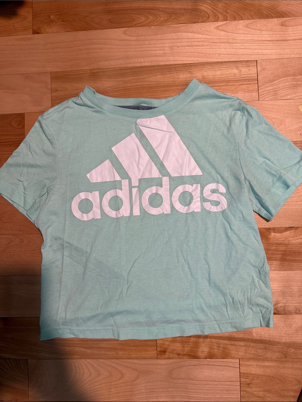 adidas Mint Green Short-Sleeve Logo Tee M see flaw